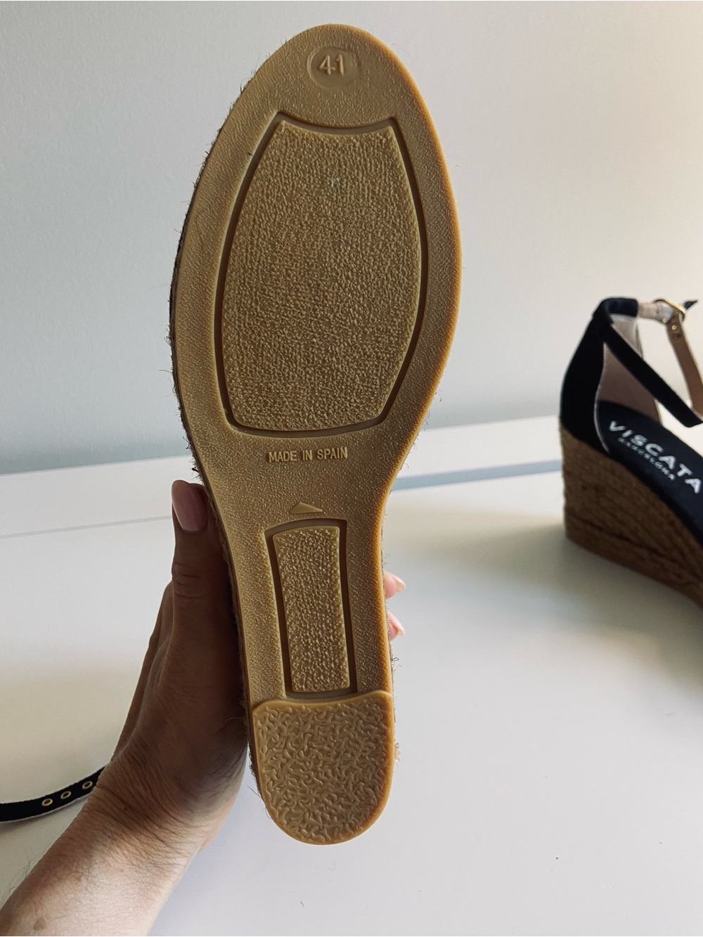 VISCATA Canvas Espadrille Wedge - Black - Picture 6 of 8